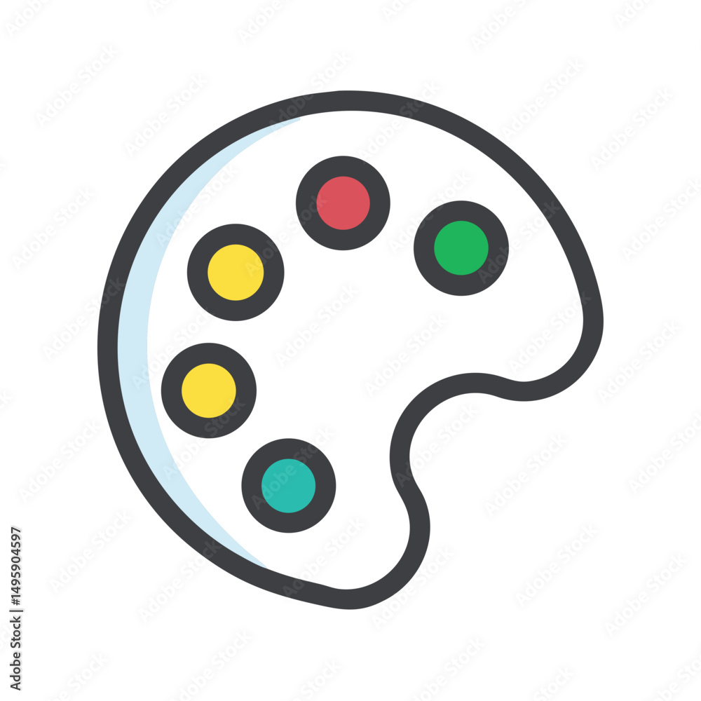 Obraz premium Professional artist palette icon isolated on white background