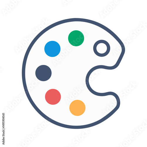 Professional artist palette icon isolated on transparent background