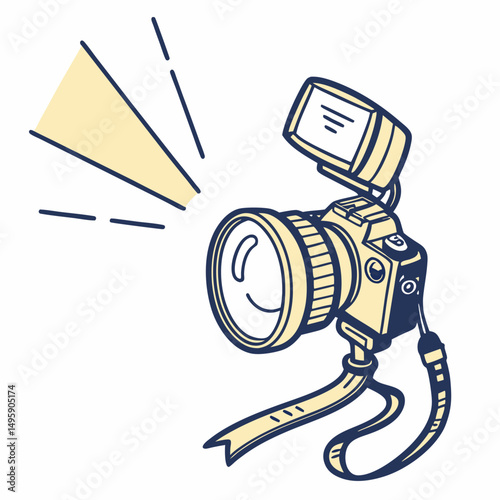 Camera with flash and tripod ready to capture stunning shots