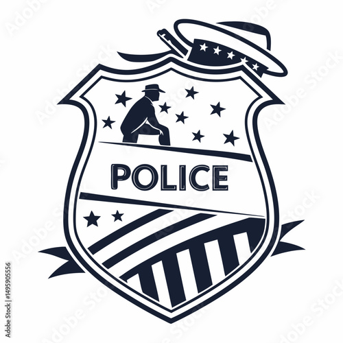 Police badge shield american style officer law enforcement security