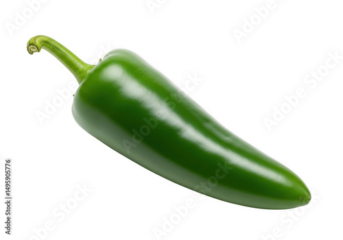 Green jalapeno pepper isolated on transparent background