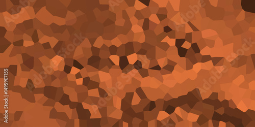 Abstract geometric mosaic of warm orange and brown tones forming a textured digital art background