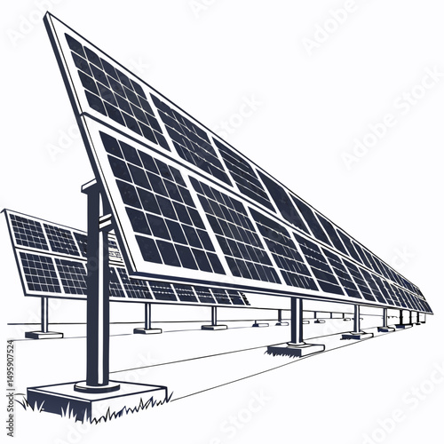 Solar panel farm renewable energy sustainable power clean energy