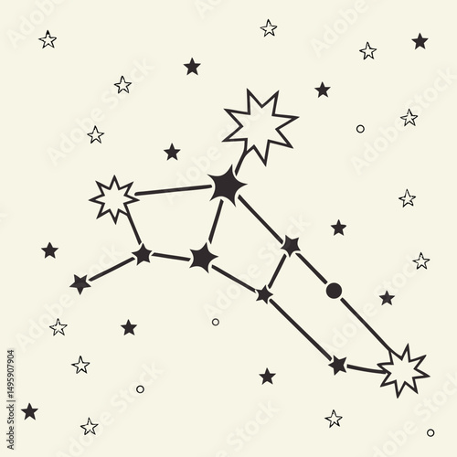 Celestial constellation starry night sky design art