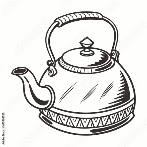 Professional kettle illustration isolated on white background ready for design projects