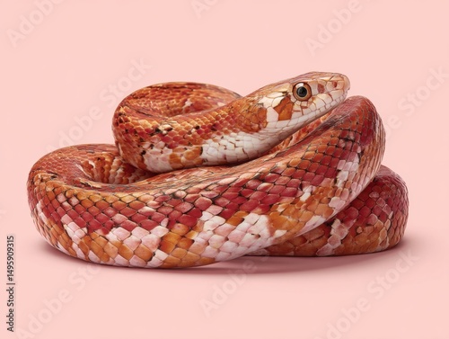 corn snake beautiful breed isolated on pink