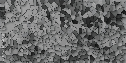 Abstract geometric polygon texture design in various shades of gray representing a complex pattern for backgrounds or designs