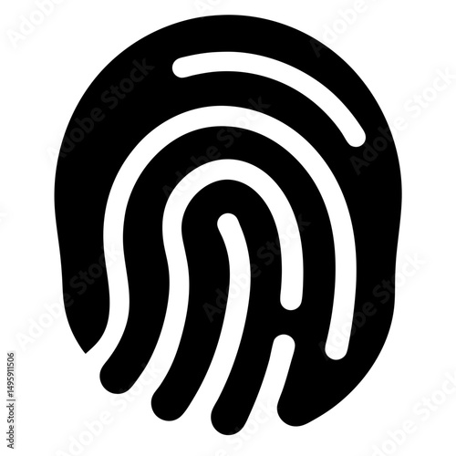 Stylized black and white fingerprint impression showing unique identifying characteristics