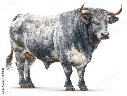 murray gray cattle cow breed isolated on white