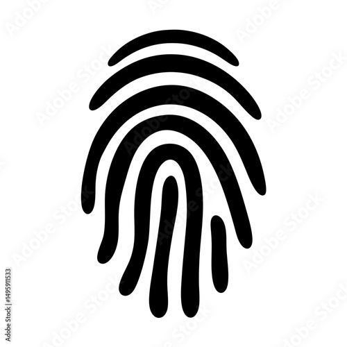 Fingerprint illustration in black against a white background, showcasing individuality