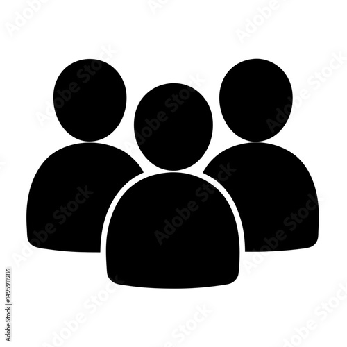 Iconic representation of a group or team with multiple anonymous persons