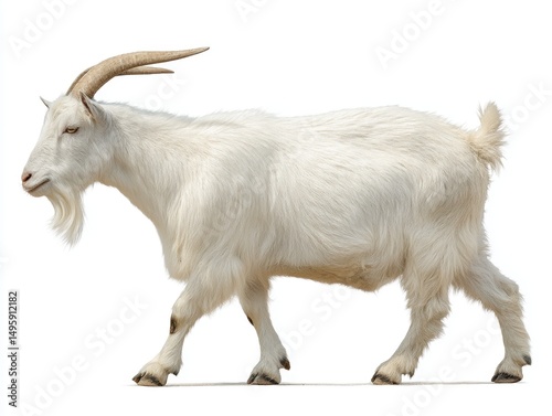 saanen white  goat breed isolated on white