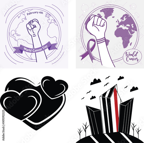 World Cancer Day Awareness Graphics Four Unique Designs for February 4th