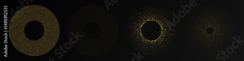 Abstract gold glowing halftone dotted background