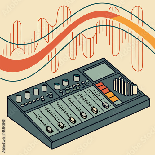 vector illustration of a video player