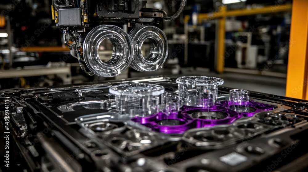Fototapeta premium Precision manufacturing of automotive parts