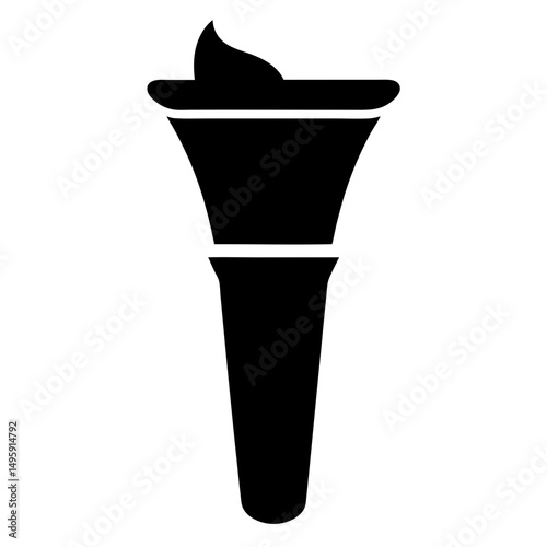 Stylized Torch Icon Depicting Olympic Symbol and Theatrical Stage Light