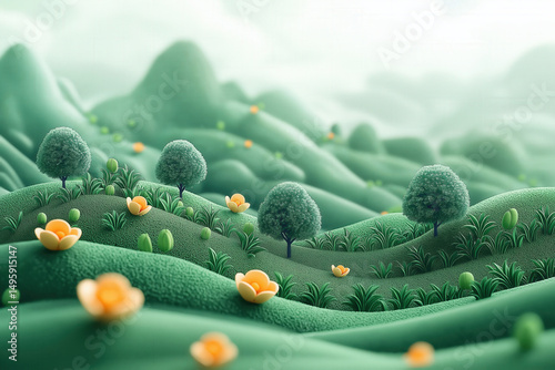 A depiction of a coffee gar...