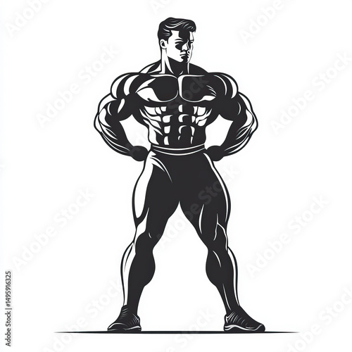 bodybuilding silhouette , b...