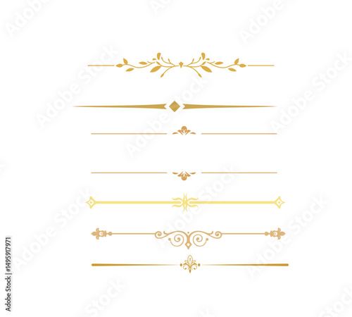 Set of vintage decorative lines, text dividers, and line borders. Includes line separators, vintage-style borders and dividers, and underline elements. Vector illustration."