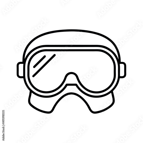 Swimming Goggles Outline Vector Drawing