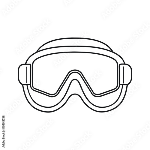 Sport Goggles Outline Line Art Illustration