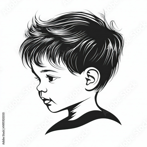 baby face silhouette , blac...