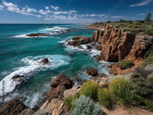 Scenic coastal view from Margaret River in Western Australia