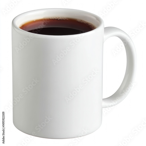 White Mug With Tea Isolated
