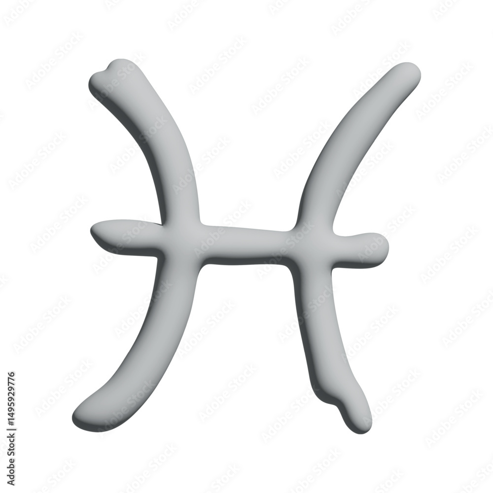 Obraz premium 3d pisces zodiac sign Esoteric symbol Astrology clipart Element for design