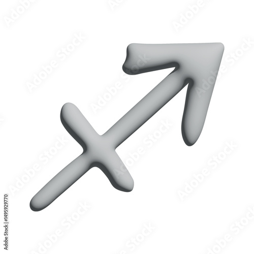 3d sagittarius zodiac sign Esoteric symbol Astrology clipart Element for design