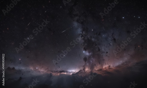 Myriad stars across a deep, inky black galaxy ,  dark,  celestial