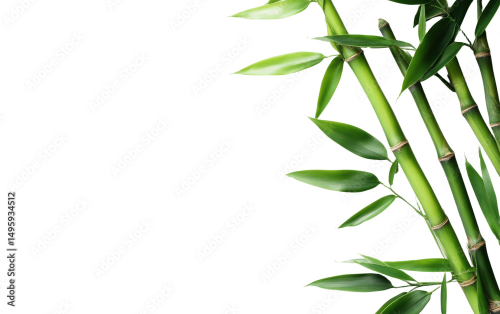Fototapeta premium Bunch of bamboo leaves are shown on a white background