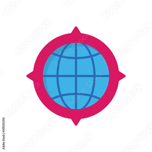 Globe Compass Vector icon