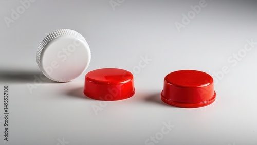 Mockup of a red bottle cap, perfect for product design and branding projects.