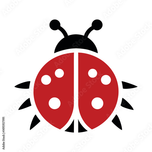 Ladybug icon. Vector illustration. Isolated.
