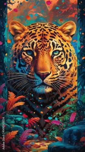 Vivid Rainforest Predator Gaze