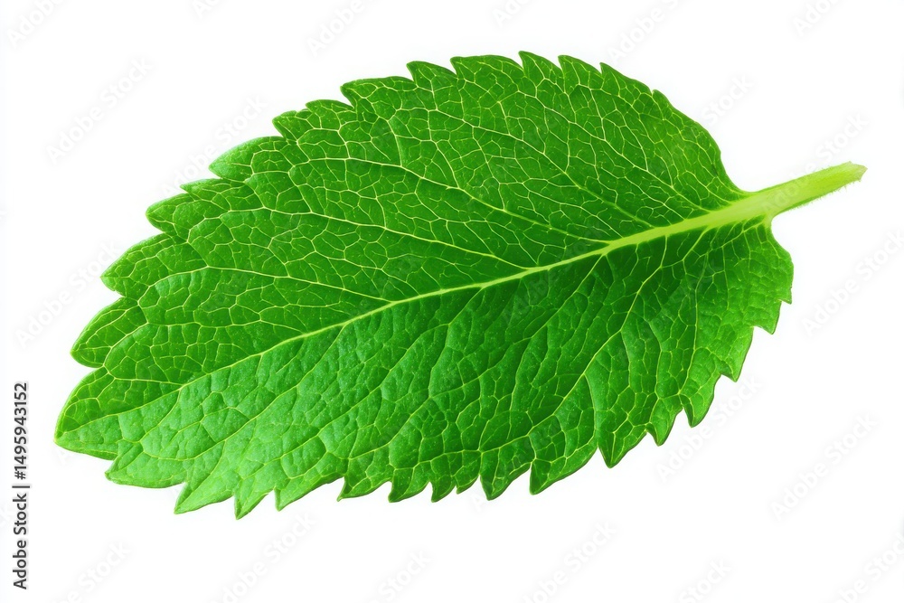 Fototapeta premium Vibrant Green Leaf Close up Detailed Texture Nature