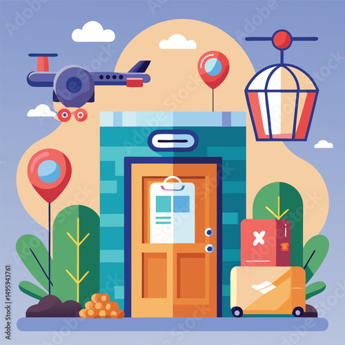 Modern Delivery Methods at Home Drone Package Delivery Service