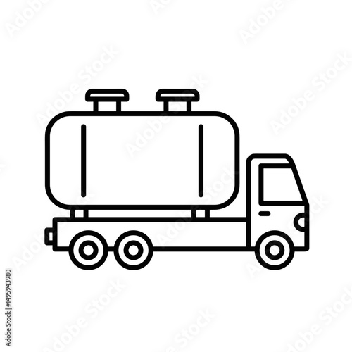 Silo truck transporting chemicals in industrial style  