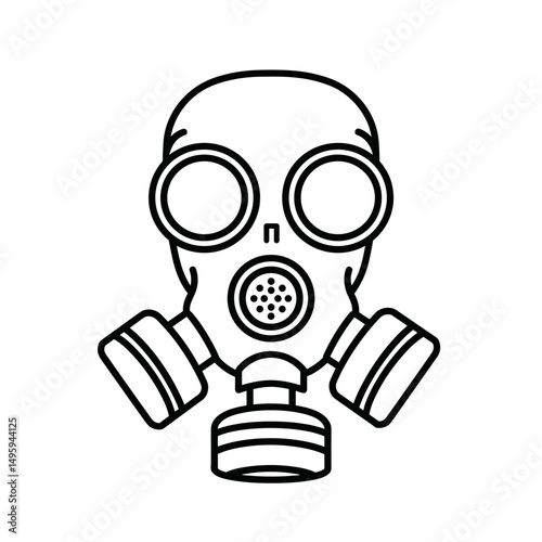 Gas mask illustration representing concept of chemical industry icon  