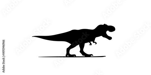 Funny T-Rex dinosaur silhouette 
