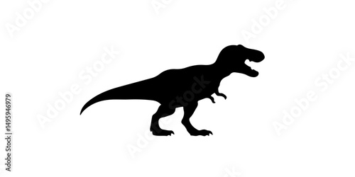 Tyrannosaurus rex dinosaur silhouette with short arms and large head
