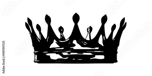Black silhouette of a royal crown with pointed design
