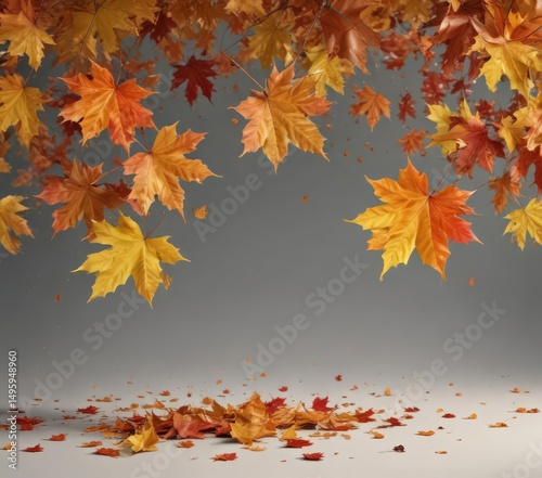 Several falling maple leaves, various colors, clean background ,  plant,  photography,  brown