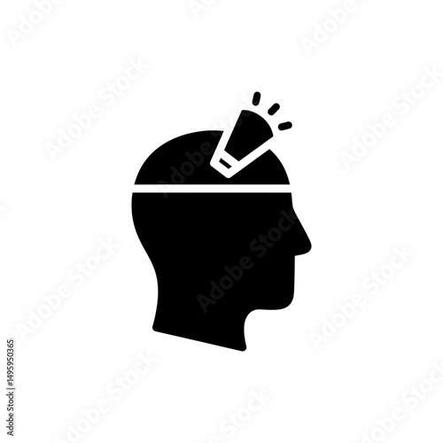 Light Ray Entering the Head Representing Insight and Mental Clarity