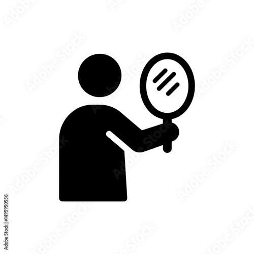 Person Holding Mirror Representing Self-Reflection and Awareness