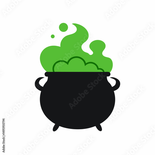 Cauldron with bubbling slime .