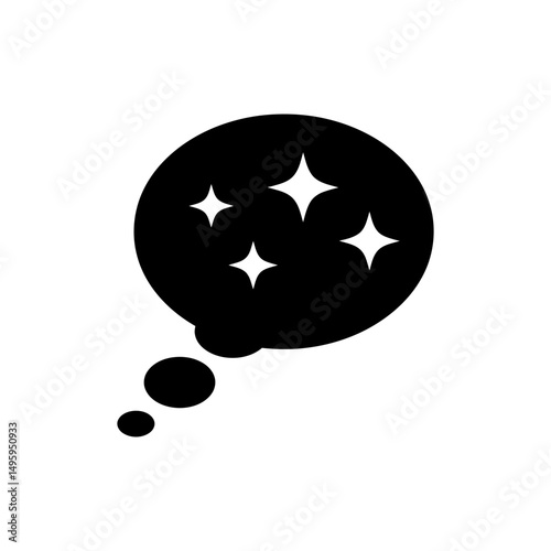 Thought Bubble with Sparkle Representing Inspired Thought and Creativity