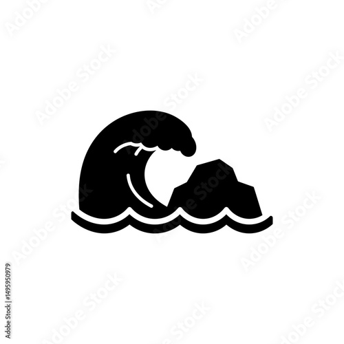 Wave Crashing on Rock Representing Resilience and Strength